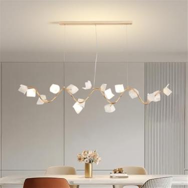 Imagem de OUFULA Contemporânea Cerâmica Sala Lustre LED Moda Arte Restaurante Quarto Estudo Villa Hotel Café Bar Balcão Lâmpada Pendente (D L120CM)