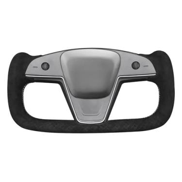 Imagem de MEWANT Capa de volante costurada à mão Tesla Model S Yoke para Tesla Model S 2021-2023 / Model X 2021-2023 Tesla Yoke Acessórios de volante