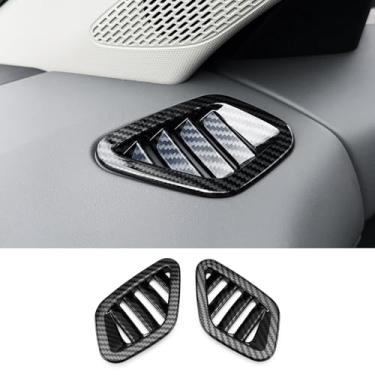 Imagem de JUIVEEL Tampa da moldura da saída de ar do painel central frontal do carro ABS compatível com acessórios Kia K4 2025 (estilo fibra de carbono)