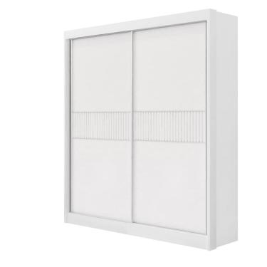 Imagem de Guarda Roupa 2 Portas 3 Gav - Santorini Ripado-Branco D`Doro