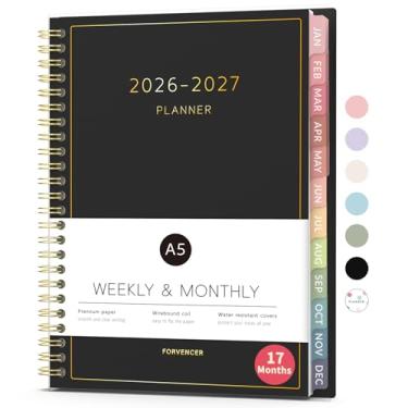 Imagem de Forvencer Agenda 2026-2027, agenda semanal e mensal de 17 meses, janeiro de 2026 a maio de 2027, 16 cm x 21,3 cm, agenda diária com abas, caderno organizador de faculdade, material escolar para sala