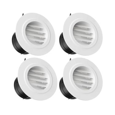 Imagem de HG Power Capa de ventilação de 7,6 cm, aberturas de ventilação ABS com malha de tela embutida, pacote com 4 – ventilação de exaustão redonda para duto em linha, exaustor, mangueira de ventilação do