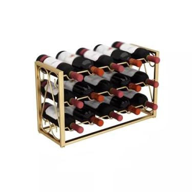 Imagem de GRFIT Ganchos de pesca rack de vinho pingente barra inclinada adega casa adega refrigerador de vinho rack de exibição rack de vinho tinto ganchos de peixe (cor: ouro, tamanho: 55,5 * 20 * 33)