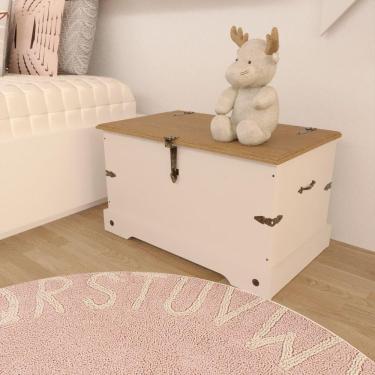 Imagem de Baú 80x45,5cm Smile Serpil Baby Creme/Carvalho