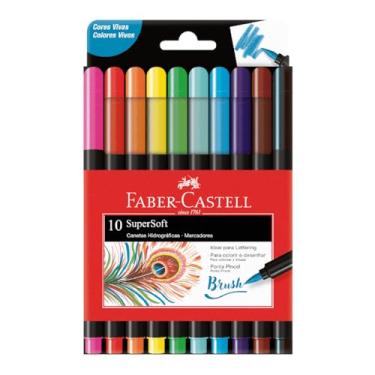 Imagem de Caneta Ponta Pincel, Faber-Castell, Supersoft Brush, 15.0710SOFT, 10 Cores