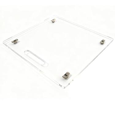 Imagem de Toowood Bandeja deslizante de acrílico para cafeteira, sliders de eletrodomésticos com rodas de borracha, bandeja de café para bancada, bandeja deslizante para cafeteira, bandeja deslizante para