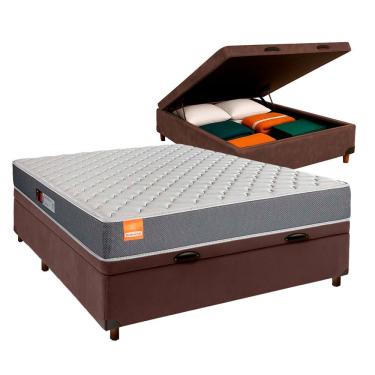 Imagem de Cama Box Bau Blindado Casal + Colchão D23 Pro Inducol