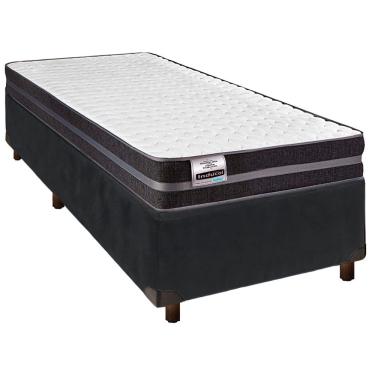 Imagem de Conjunto Cama Box Cinza Solteiro + Colchão Molas Ultralastic Bogota Inducol