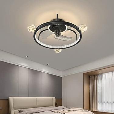 Imagem de Ventiladores, Ventiladores com Luzes de Teto e Controle Remoto 3 Velocidades Ventilador Silencioso Led Teililights com e App para Liviroom Quarto Sala de Jantar Ventilador Iluminação/Cor da Foto/55