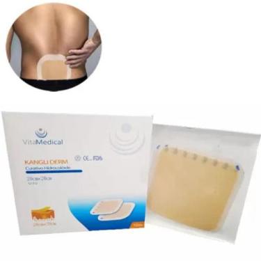Imagem de Curativo Placa Hidrocoloide Sacral Lombar Feridas Escaras Grande 20x20