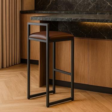 Imagem de Banqueta Industrial Alta Sala Jantar Bar Bancada Cozinha Cuba