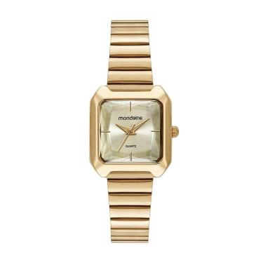 Imagem de Relogio Mondaine Feminino Ref: 32584lpmvde1 Retangular Dourado