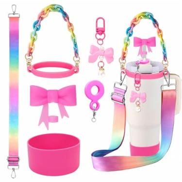 Imagem de Stanley Cup Conjunto de acessórios para garrafa de água esportiva Tumblers Essentials Cup e pingentes de joias de flores para garrafa de 400 ml, 850 g, 1,134 g