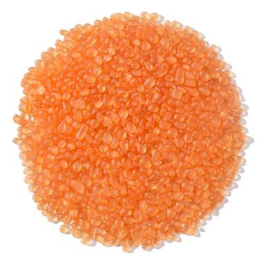 Imagem de Keedolla Aquarium Rocks Betta Cascalho para aquário de peixes, 227 g, pedras preciosas de mármore de vidro marinho fosco para enchimento de vasos, artesanato DIY e decoração de casa - Laranja, 6-9 mm