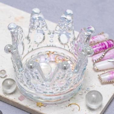 Imagem de Prato Crown Dappen para unhas de acrílico – Tigela de vidro transparente, suporte de pó acrílico, copo líquido monômero para ferramenta de arte de unhas de salão de casa DIY