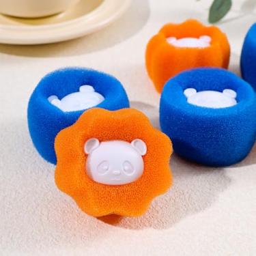 Imagem de Pacote com 3 bolas reutilizáveis para secadora de roupas com design de urso fofo – Ajuda a reduzir pelos de animais de estimação, fiapos e estática, bola de roupa ecológica para máquina de lavar e