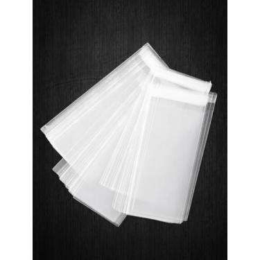 Imagem de Generic 100 unidades de sacos de celofane resseláveis, 17 x 25 cm, transparente, espessa, fita adesiva de vedação ampla, perfeita para biscoitos, doces, ocasião de agradecimento
