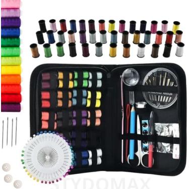 Imagem de Kit de Costura E Linhas Completo 128 Itens, Kit Costura, Kit de Costura, Costura, Linha de Costura, Agulha de Costura, Costura Acessórios, Para Reparo Com Estojo Preto (Estojo 128 peças)