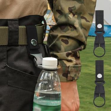 Imagem de 2 peças, clipe de fivela para pendurar, fivela portátil, suporte para garrafa de água, chaveiro, clipe de garrafa de água mineral para cinto de mochila