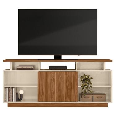Imagem de Rack Bancada Salvador 160cm Off White-amêndoa Para Tv Até 65? - Mobler Off White-amêndoa