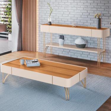 Imagem de Aparador De Sala Vivant E Mesa Cadenza Off-cinamomo - Hb Móveis