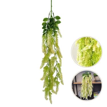 Imagem de Planta Artificial Pendente Glicínia Branca 80X10Cm