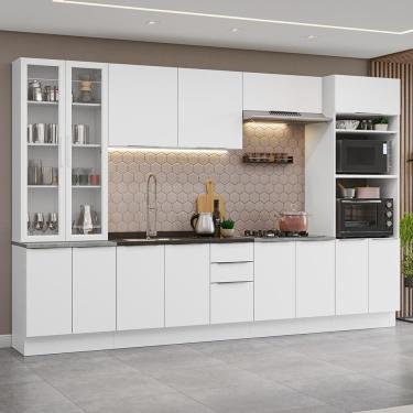 Imagem de Armário De Cozinha Completa 340cm Branco Stella Madesa 01 Branco