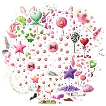 Imagem de 70 peças de pirulito de coração doce adesivos fofos de amor brinquedo adesivos engraçados pirulito para guitarra, faça você mesmo, bicicleta, skate, laptop, bagagem, decoração, laptop, bagagem, álbum