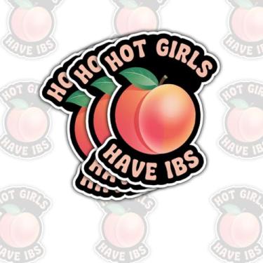 Imagem de Adesivo Hot Girls Have IBS (3 peças) – Decalque de vinil engraçado de humor de saúde para aqueles que podem rir sobre IBS, lutas de saúde e problemas digestivos para laptop, garrafa de água, copo 7,6