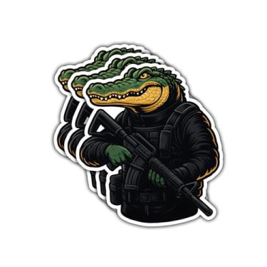 Imagem de (3 peças - 7,6 cm) adesivos de jacaré tático, decalques engraçados de vinil jacaré militar, presentes para homens, veteranos, caçadores, para laptop, garrafa de água, copo, caderno, carro