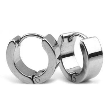 Imagem de Brinco Par Argola Lisa Articulada 4mm 6mm Masculino Aço Inox - pratead
