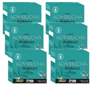 Imagem de Kit 6cx Chá Kombucha Orgânico  Chá Verde, Hortelã e Mate - Imunidade -