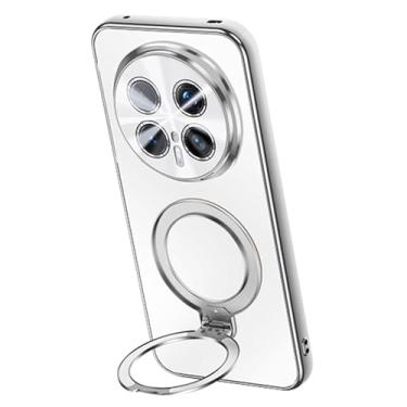 Imagem de LTLMYDAM Capa magnética para Honor Magic 8 Pro/8, capa fosca ultrafina à prova de choque com suporte de anel giratório, branca, 8 Pro