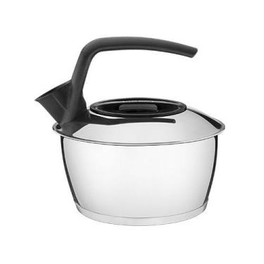 Imagem de Chaleira Inox c/ Cabo Preto 1,5L Tramontina 61485/160, 1,5L, Prata