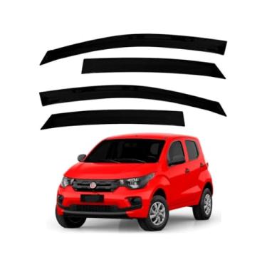 Imagem de Kit Jogo Calha de Chuva EcoFlex Preto Fumê Compatível para Mobi 2016 a 2021 4 Portas