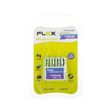 Imagem de Pilha Recarregável Flex AAA 1,2v 1100mAh - Cart. c/4 un