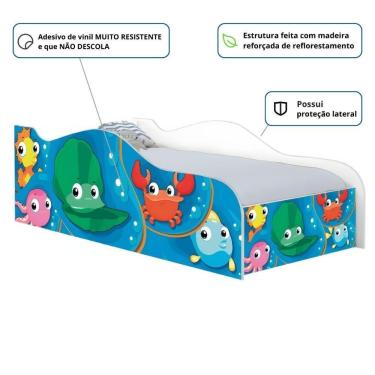 Imagem de Cama Carro Solteiro Joy Fundo Do Mar Peixes Solteiro