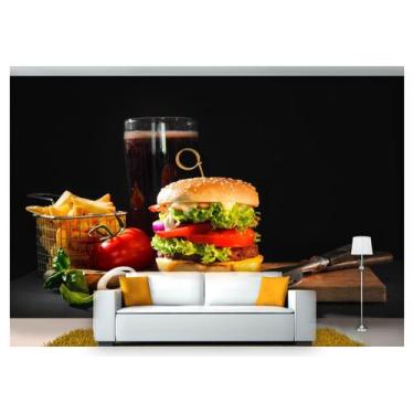 Imagem de Papel De Parede Chesseburguer Queijo Carne 3D Al165 - Você Decora