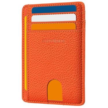 Imagem de Carteira RUNBOX Slim Front Pocket com bloqueio de RFID em couro