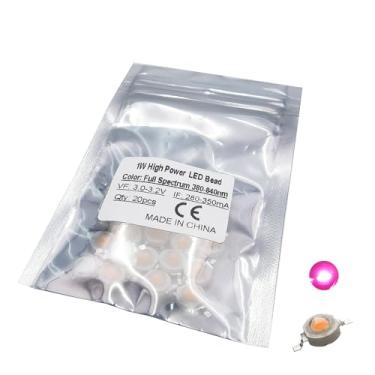 Imagem de Vrabocry 20 peças de chip LED de alta potência 1W espectro completo 380-840nm 300mA-350mA DC 3V - 3,4V 1 Watt SMD COB componentes emissor de luz lâmpada lâmpada de diodo iluminação DIY