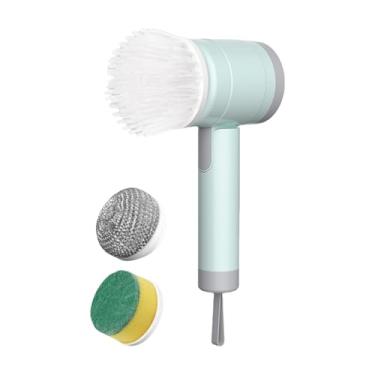 Imagem de Escova de limpeza sem fio – Escova de limpeza elétrica sem fio alimentada por bateria | Suprimentos de limpeza de banheiro resistente à água, esfregão dobrável para banheira, carro, cozinha