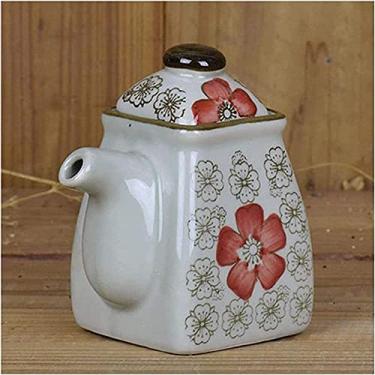 Imagem de Garrafa Dispensadora de Azeite de Oliva Garrafa de Óleo Cerâmico Dispensador de Vinagre/Molho de Soja, Garrafa Vintage Pequena Dispensadora de Azeite à Prova de Vazamento, Dispensador de Condimentos