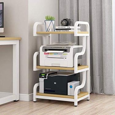 Imagem de Suporte de impressora de aço e suporte de impressora para escritório doméstico prateleira de armazenamento multiuso impressora perto da prateleira de impressora de mesa com 4 almofadas