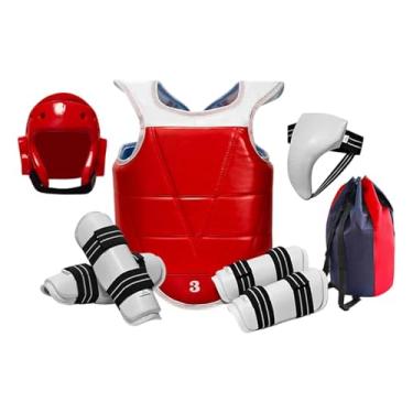 Imagem de Baoblaze Conjunto completo de equipamento de sparring de Taekwondo com bolsa de transporte, material EVA e PU, proteção versátil para o peito, Xs