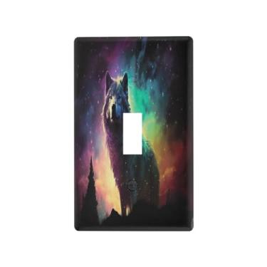 Imagem de Blueangle Capa para placa de parede para interruptor de luz - Dreamscapes Wolf Light Switch Cover decorativa placa de parede, tamanho 1 - gangue 4,53 x 2,76 polegadas (303)