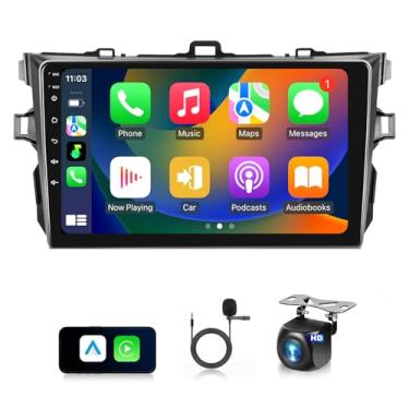 Imagem de Rádio automotivo para Toyota Corolla 2007 2008 2009 2010 2011 2012 2013 Upgrade de substituição de rádio estéreo com tela sensível ao toque CarPlay 22.9 cm Android Auto Bluetooth câmera de backup