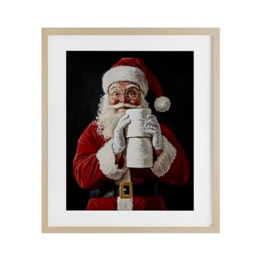 Imagem de Stupell Industries "Santa Has Your TP", Impressão emoldurada sob vidro, marrom, 13 x 16