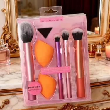 Imagem de Conjunto de esponja de beleza e pincel de maquiagem, presente de Natal, 2 esponjas de beleza, 4 ferramentas profissionais de beleza, presente de aniversário para mulheres/irmãs