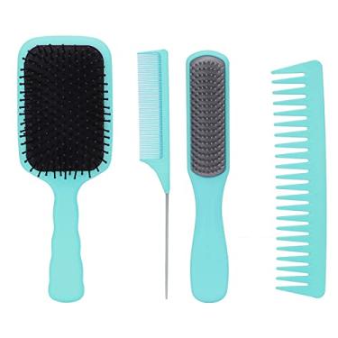 Imagem de SIWOTED 4 unidades de escova de cabelo pente desembaraçador de cauda de rato escova de cabelo para modelar cabelos longos, grossos e cacheados (Encaixotada)