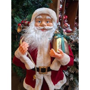 Imagem de Boneco Papai Noel Grande 90cm Branco Vermelho Tradicional Decorativo N